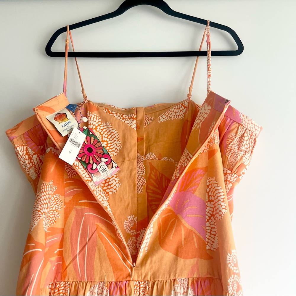 FARM Rio x Anthropologie Linen Blend Strapless Drop-Waist Maxi Dress Size XL - Picture 10 of 16